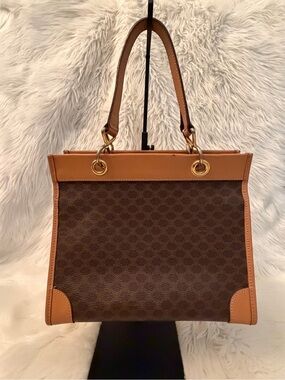 Celine Brown & Tan Structured Shoulder Bag